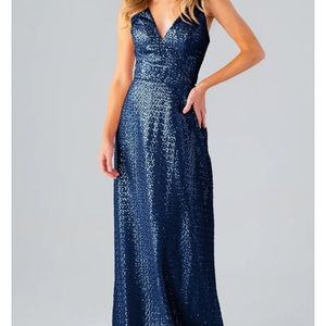 Size 8 Navy Blue Sequin Bridesmaid Dress